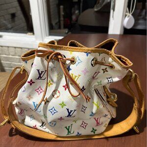 VINTAGE Louis Vuitton Takashi Murakami Multicolore Petit Noé bucket bag